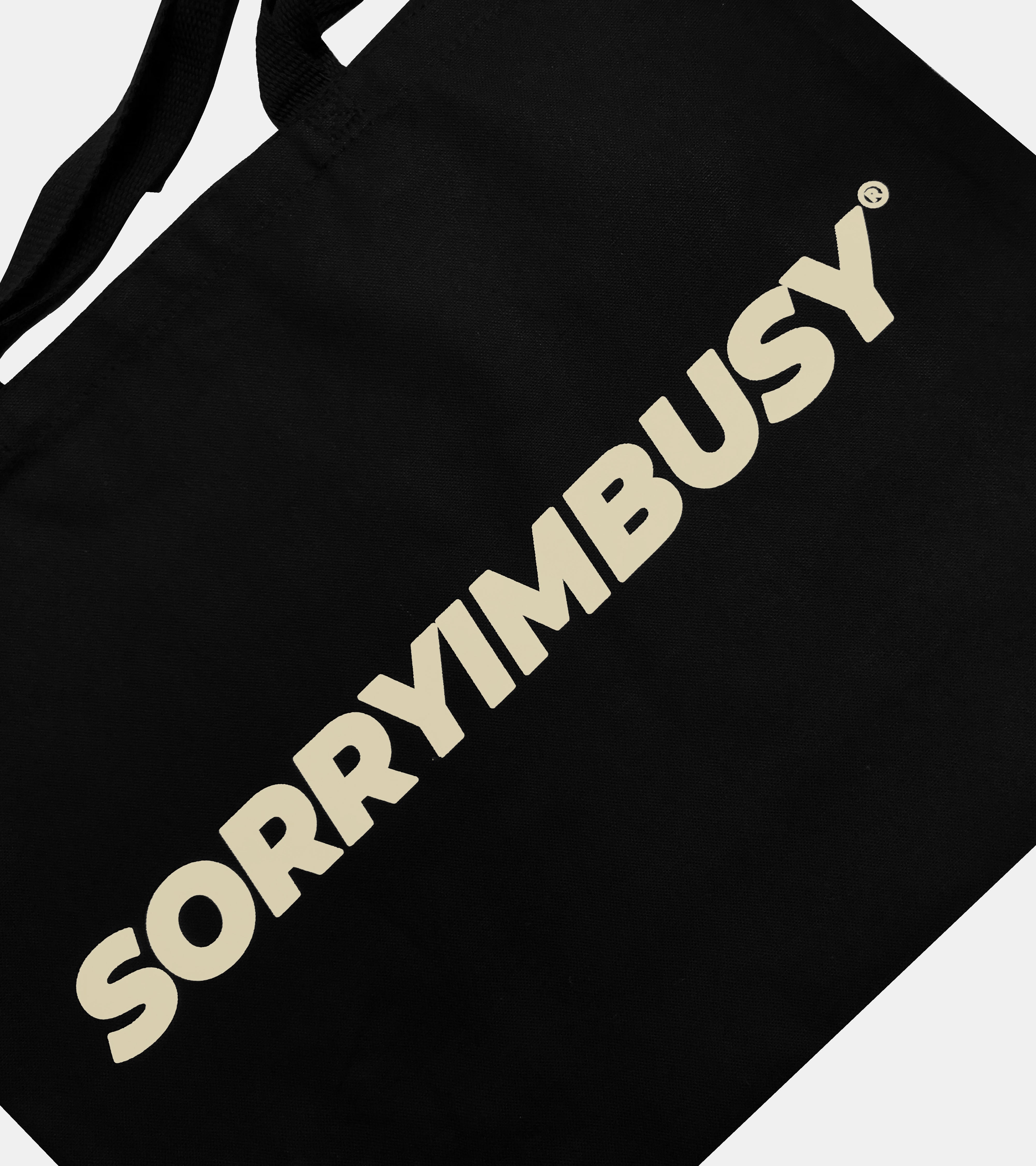 SORRYIMBUSY Oversized Logo Tote Bag - Black