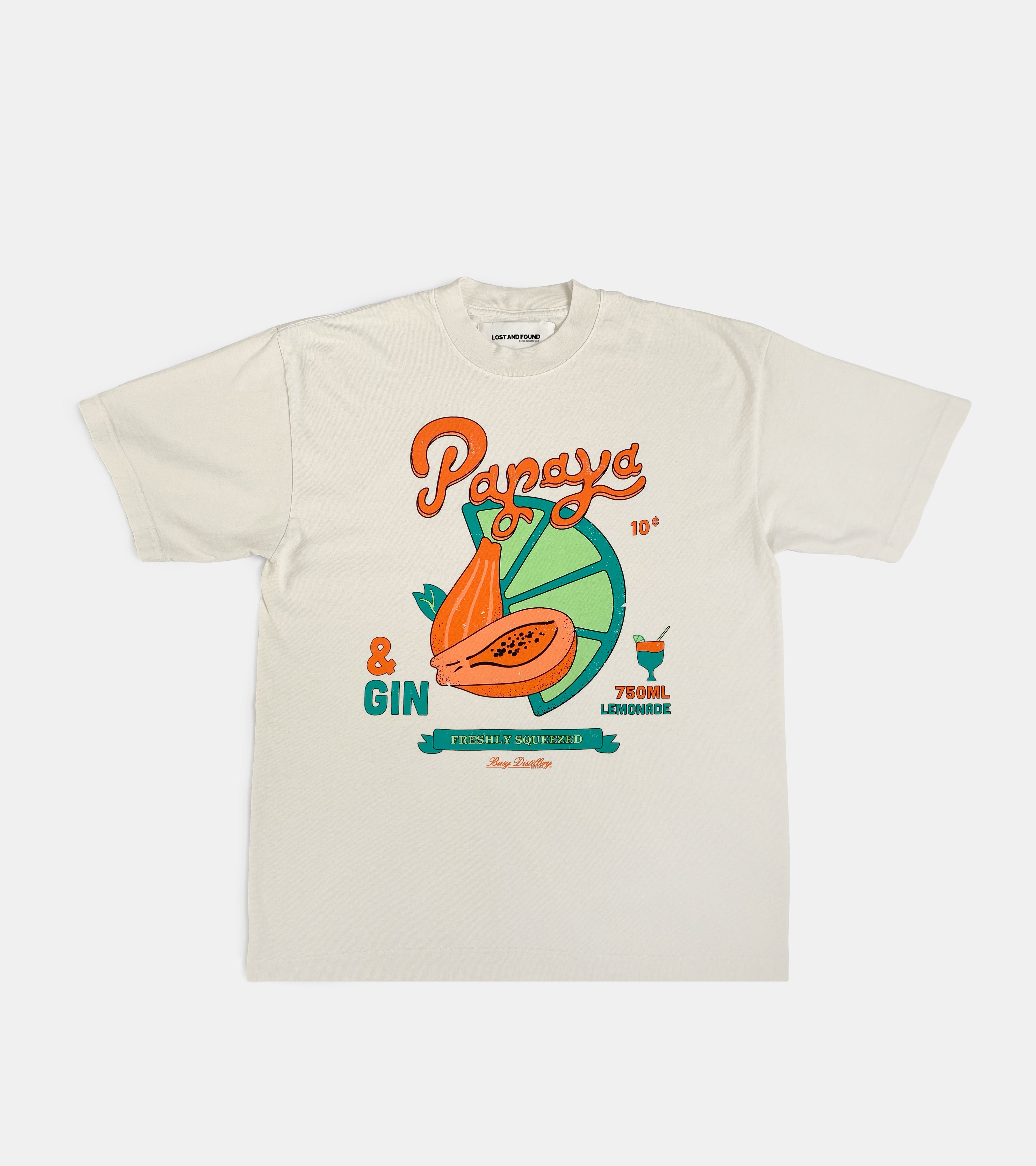 PAPAYA & GIN LEMONADE VINTAGE LOST AND FOUND T-SHIRT SORRYIMBUSY