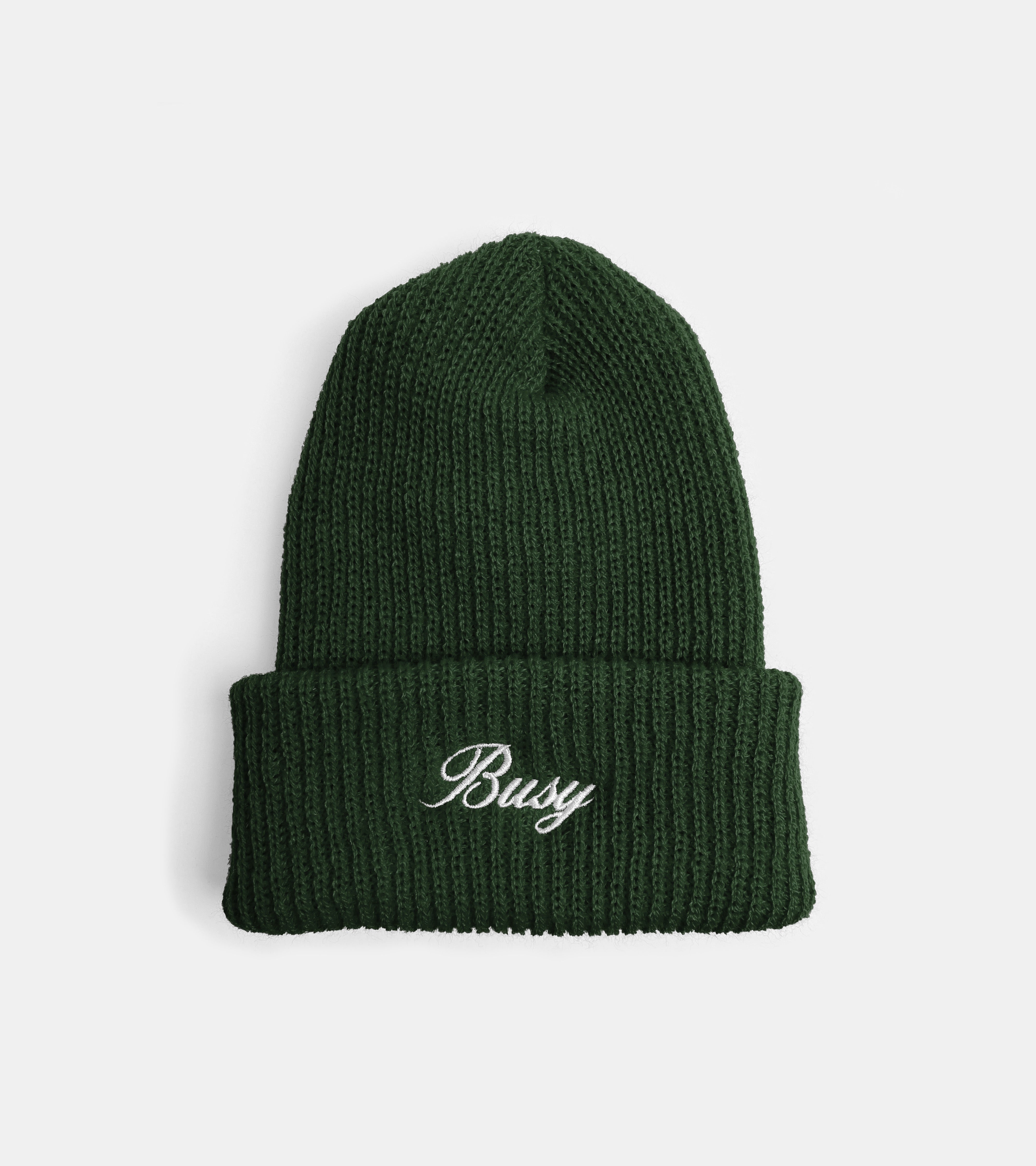 Script Beanie - Forest Green