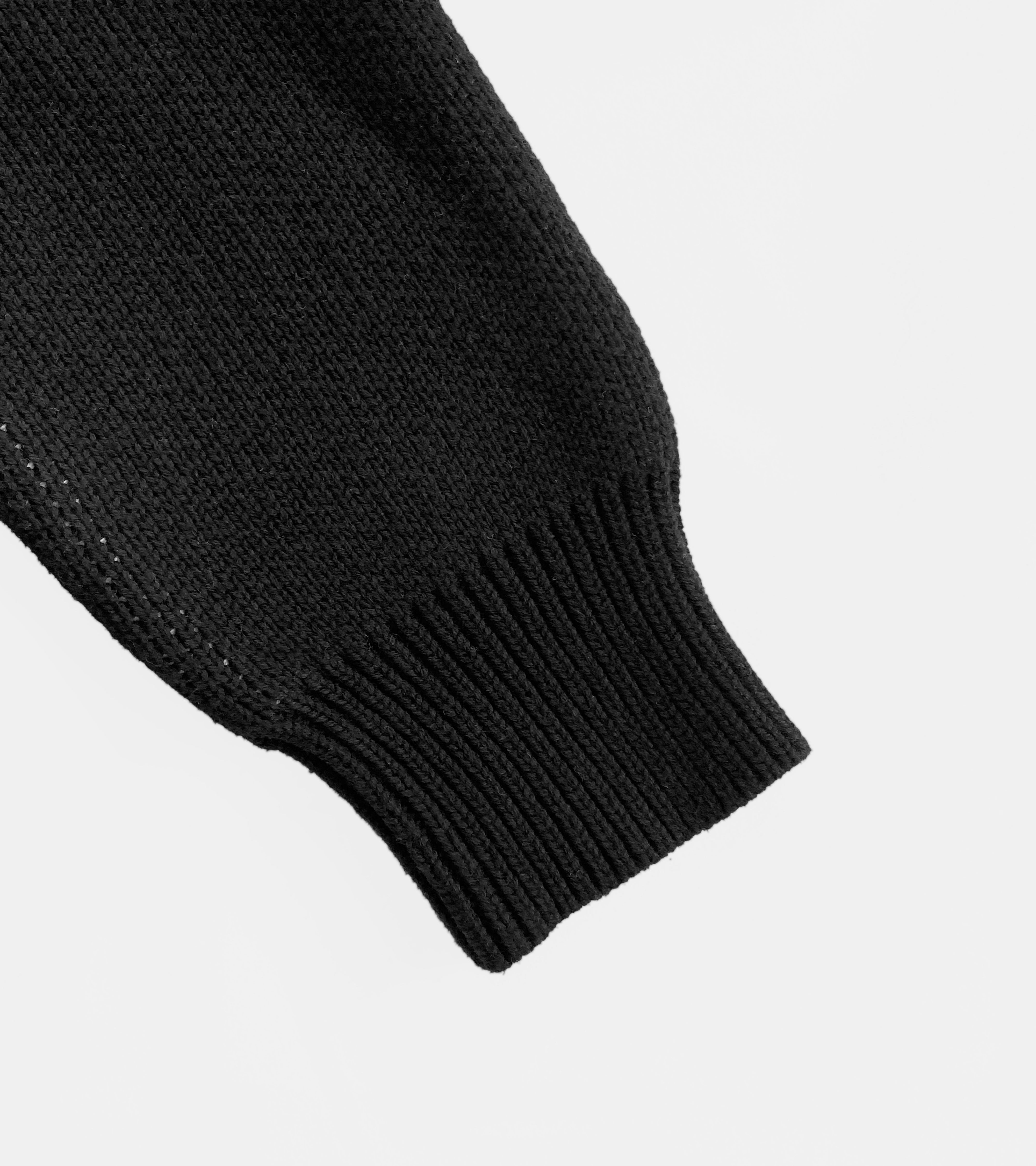 SORRYIMBUSY - Spellout Heavyweight Jacquard Knit in Black - 100% Cotton