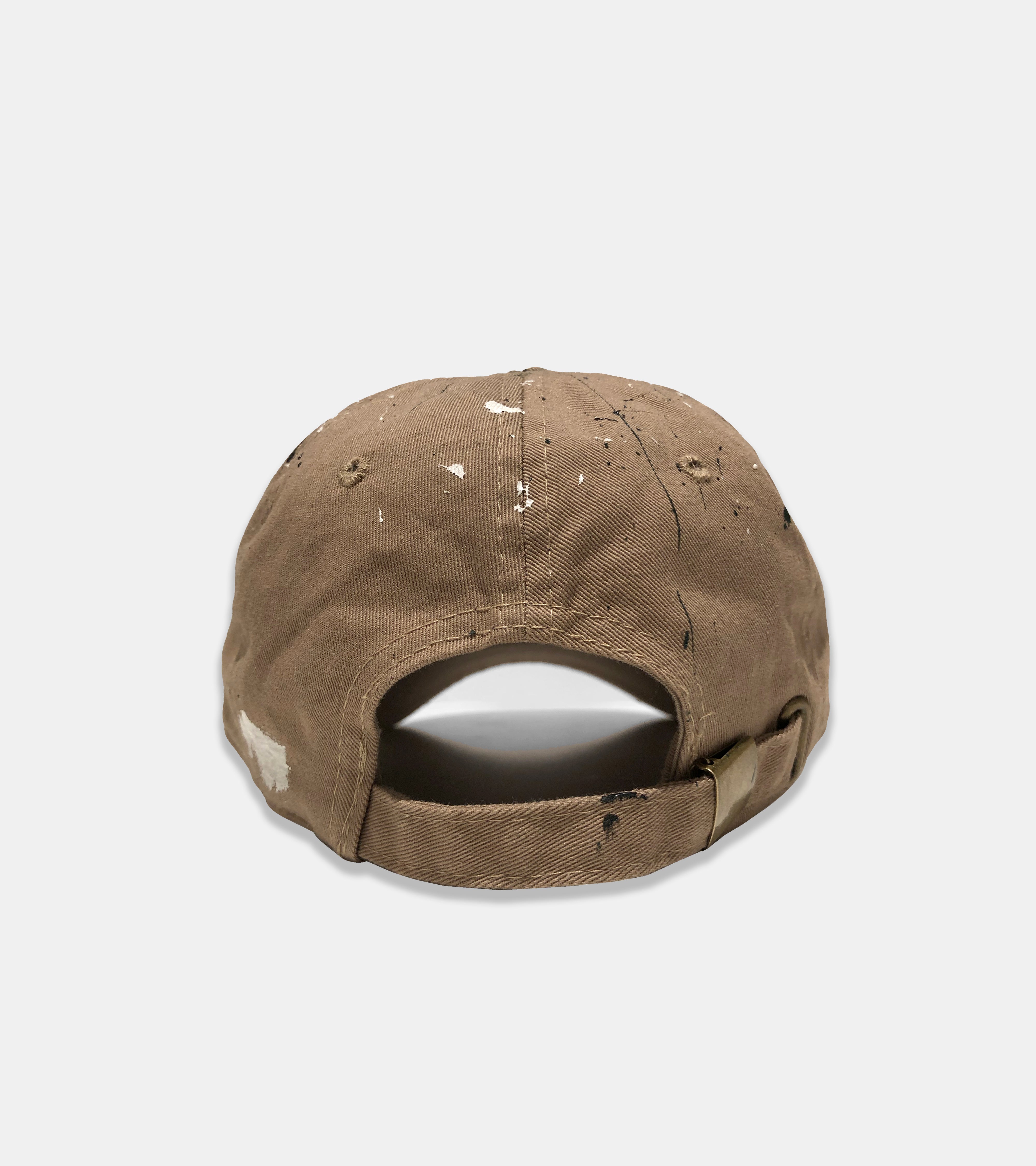 KHAKI PAINT SPLATTER ART STUDIO CAP BY SORRYIMBUSY